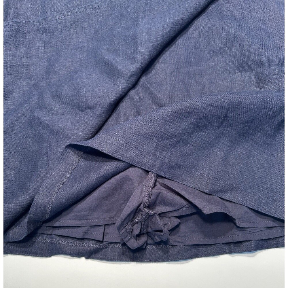 Quince Women’s Navy Blue 100% European Linen Skort Size 6 Lined 26X15 Chic - Picture 3 of 7